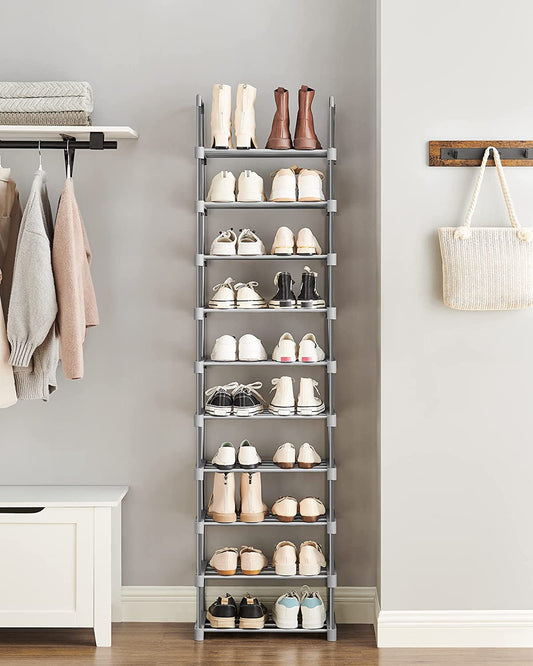 Organizator Metalic Pentru Depozitare Pantofi, Gri, 45 Cm