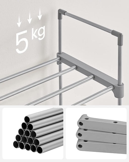 Organizator Metalic Pentru Depozitare Pantofi, Gri, 45 Cm