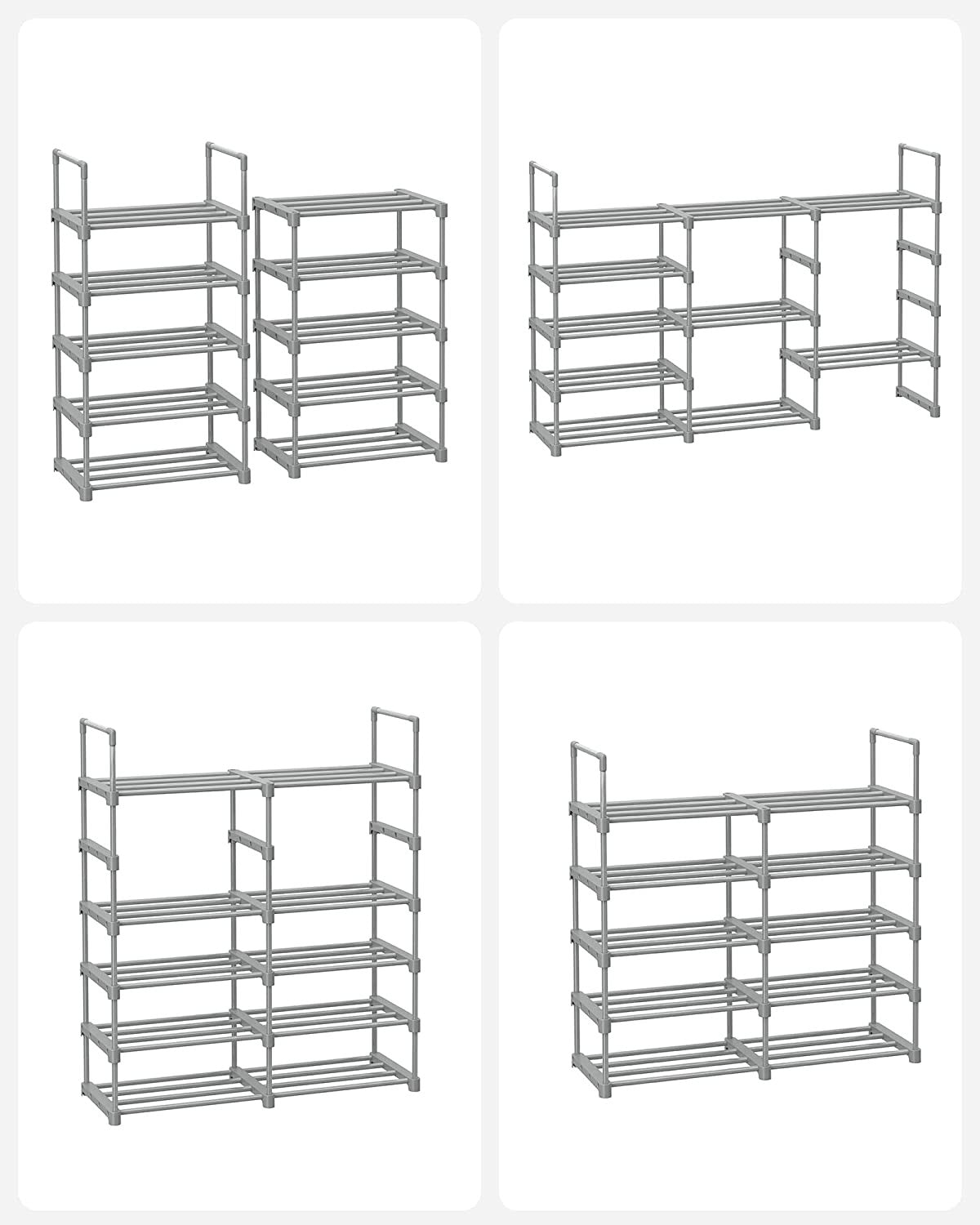 Organizator Metalic Pentru Depozitare Pantofi, Gri, 45 Cm