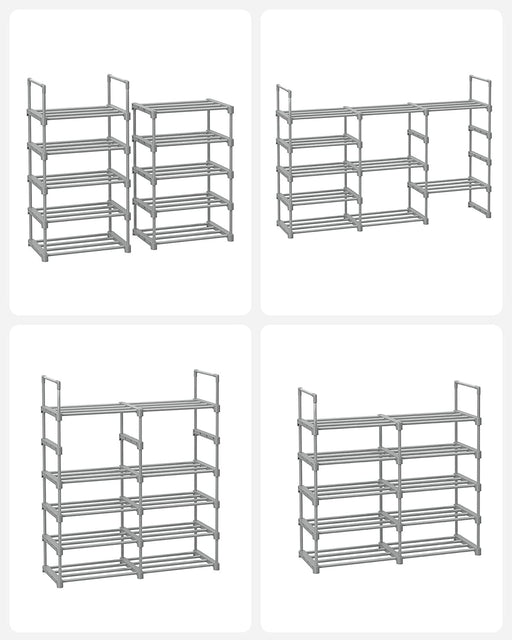 Organizator Metalic Pentru Depozitare Pantofi, Gri, 45 Cm