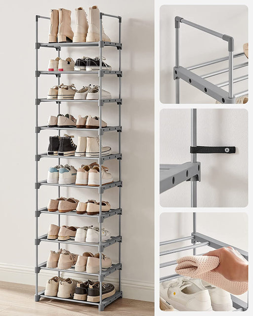 Organizator Metalic Pentru Depozitare Pantofi, Gri, 45 Cm