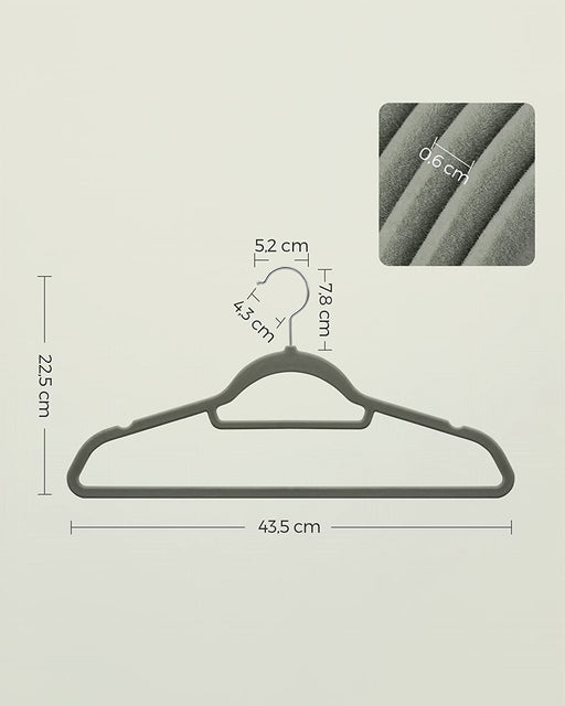 Set De 20 De Umerase Din Catifea, Gri, 43.5 Cm