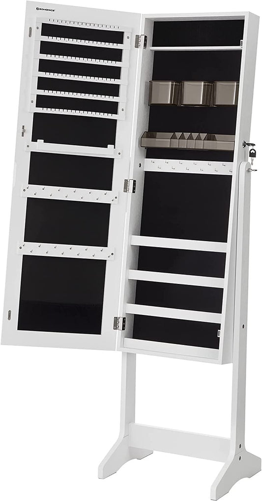 Dulap Cu Oglindă Cu 2 Organizatoare Separate, Alb, 41.2 Cm