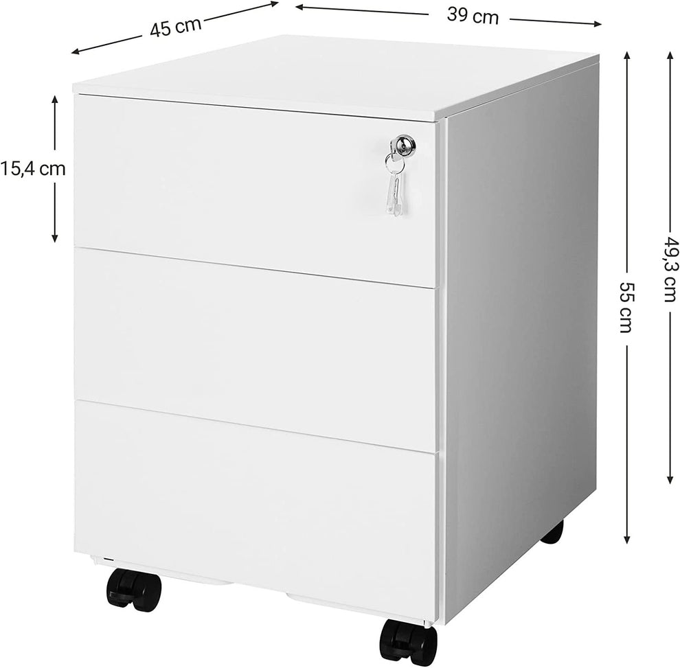 Dulap De Arhivare Mobil Cu 3 Sertare, 39 Cm