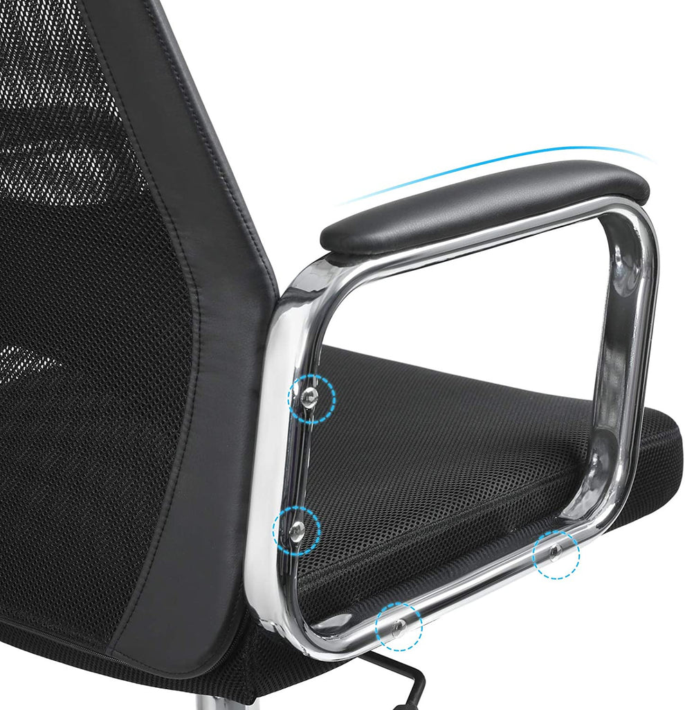 Scaun De Birou Ergonomic, Spatar Respirabil, Reglabil In Inaltime, Negru