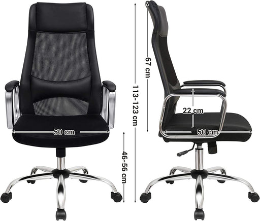 Scaun De Birou Ergonomic, Spatar Respirabil, Reglabil In Inaltime, Negru