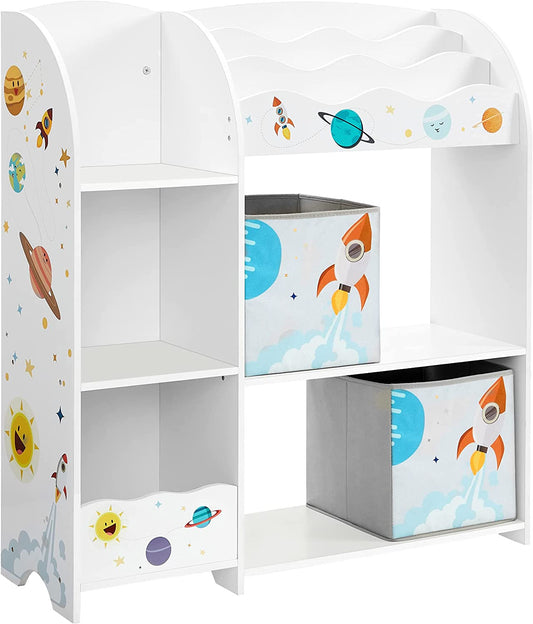 Organizator Pentru Copii, Cu 2 Cutii De Depozitare, Alb, 93 Cm