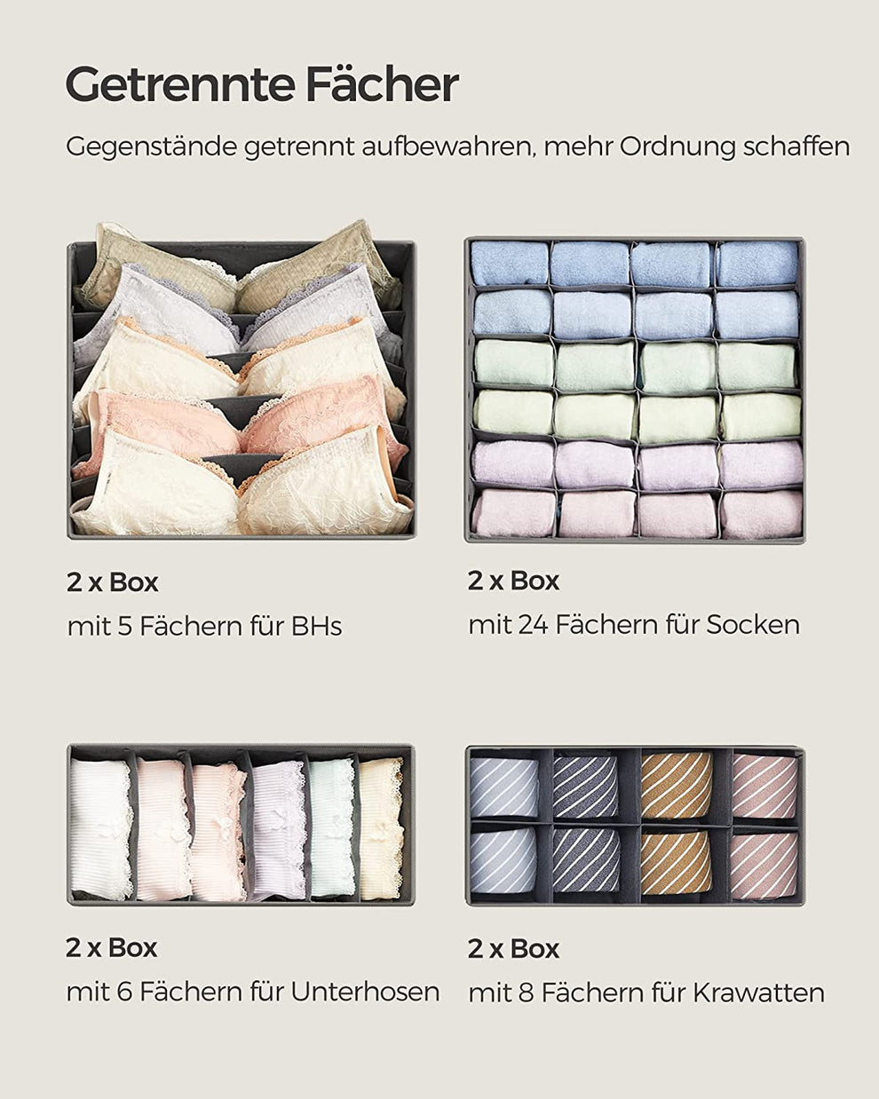 Set De 8 Organizatoare Pentru Lenjerie De Corp