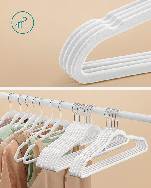 Set De 50 De Umerase Din Catifea, Argintiu Si Alb, 43.5 Cm