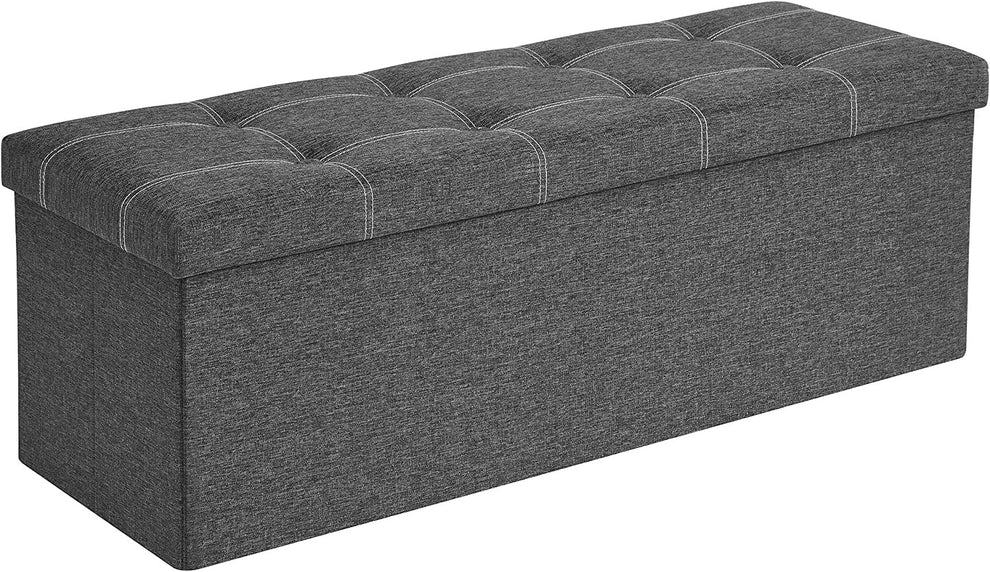 Taburet De Depozitare Pliabil, Gri Inchis, 110 Cm