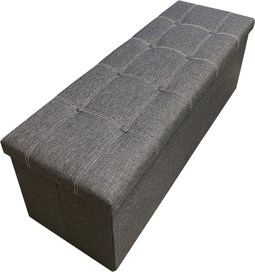 Taburet De Depozitare Pliabil, Gri Inchis, 110 Cm