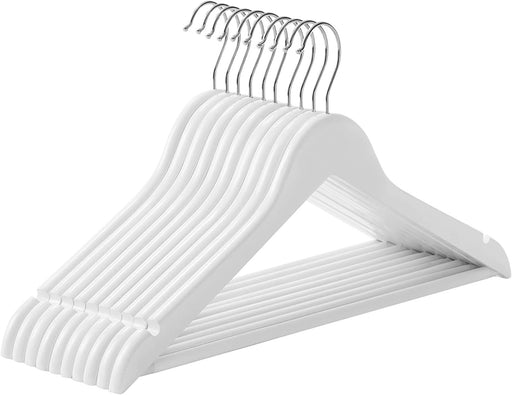 Set De 10 Umerase Din Lemn, Alb Si Argintiu, 44.5 Cm
