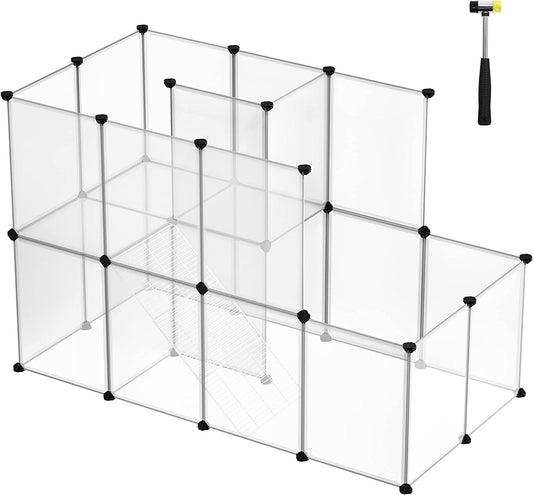 Tarc Pentru Cobai, Gard Modular Din Plastic, Alb, 143 Cm