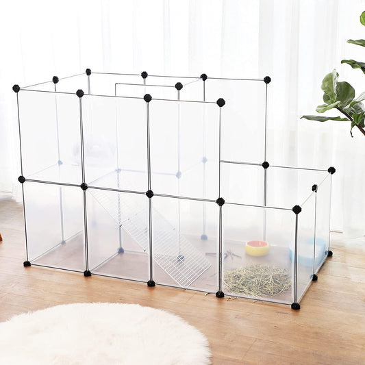Tarc Pentru Cobai, Gard Modular Din Plastic, Alb, 143 Cm