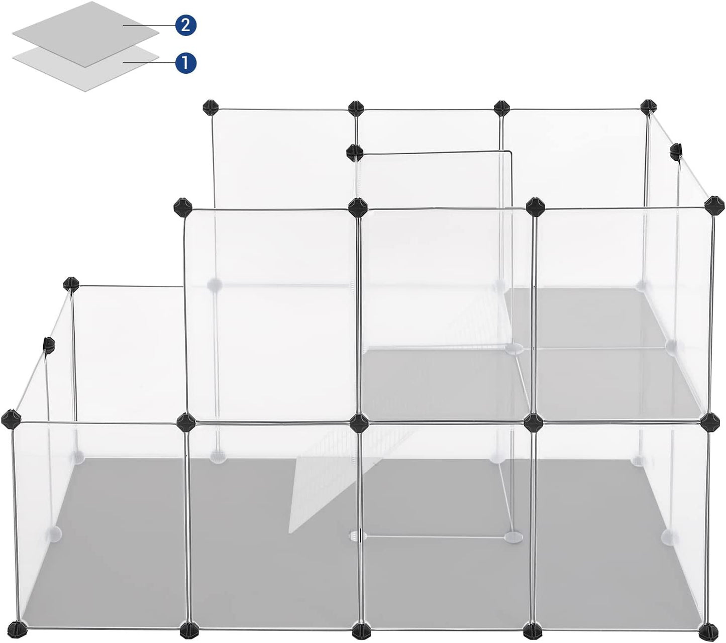 Tarc Pentru Cobai, Gard Modular Din Plastic, Alb, 143 Cm