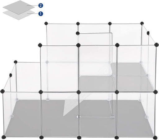 Tarc Pentru Cobai, Gard Modular Din Plastic, Alb, 143 Cm
