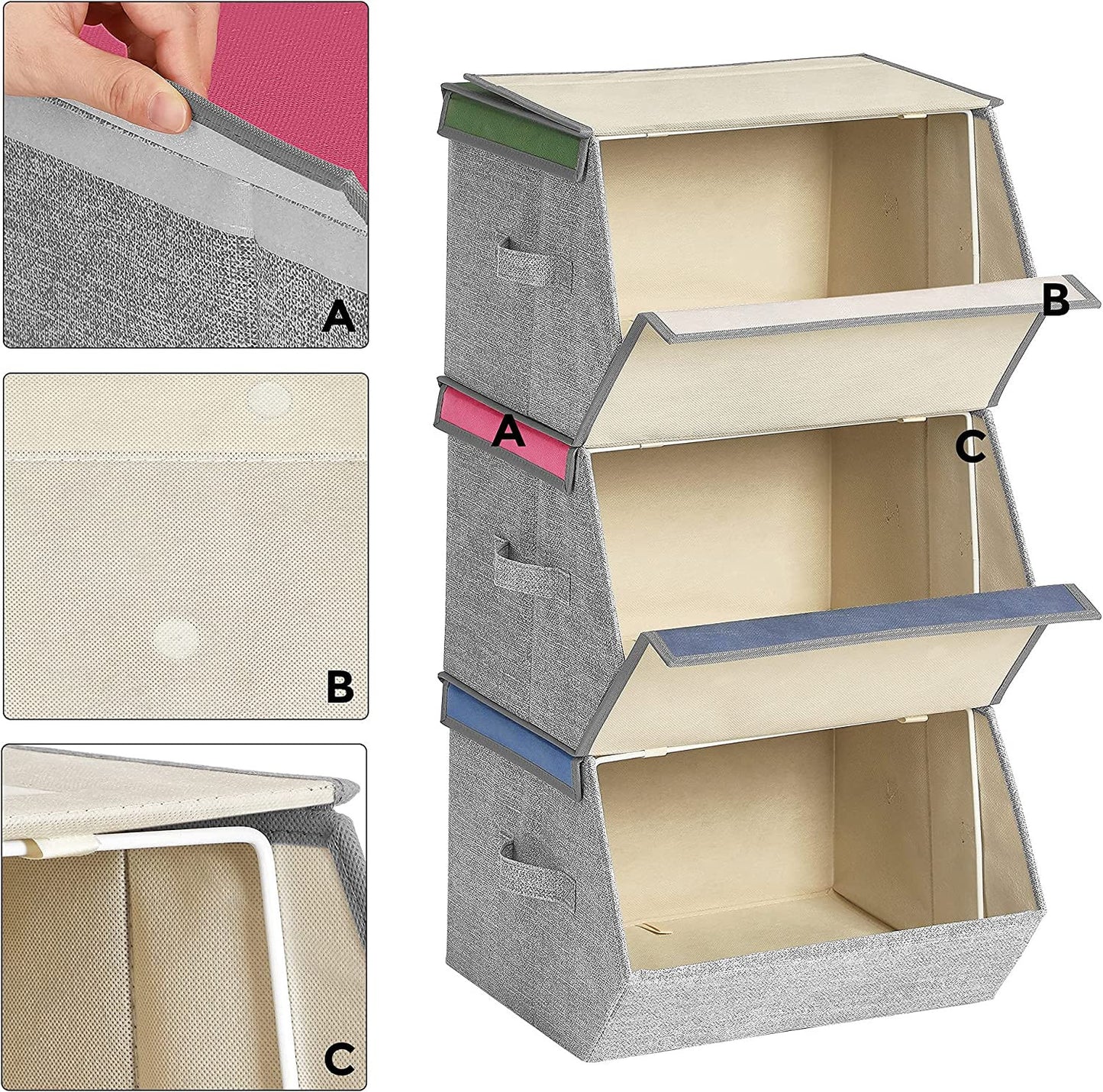 Organizatoare Pliabile Pentru Copii, Cu Manere, Multicolor, 35 X 35 X 25 Cm