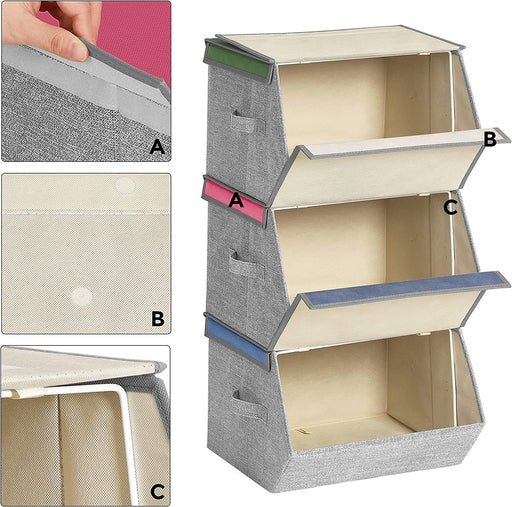 Organizatoare Pliabile Pentru Copii, Cu Manere, Multicolor, 35 X 35 X 25 Cm
