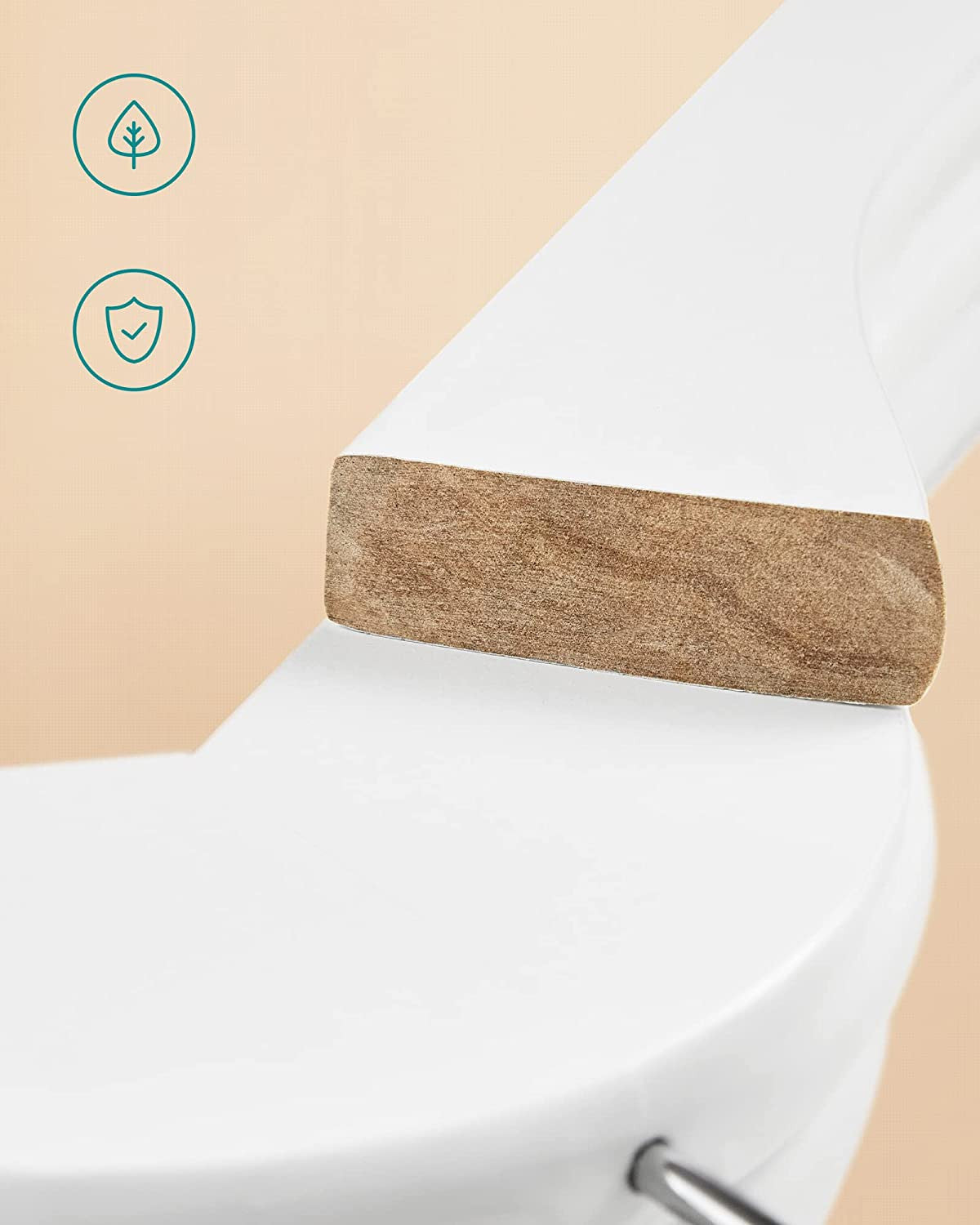 Pachet De 30 De Umerase Din Lemn, Alb, 44.5 Cm