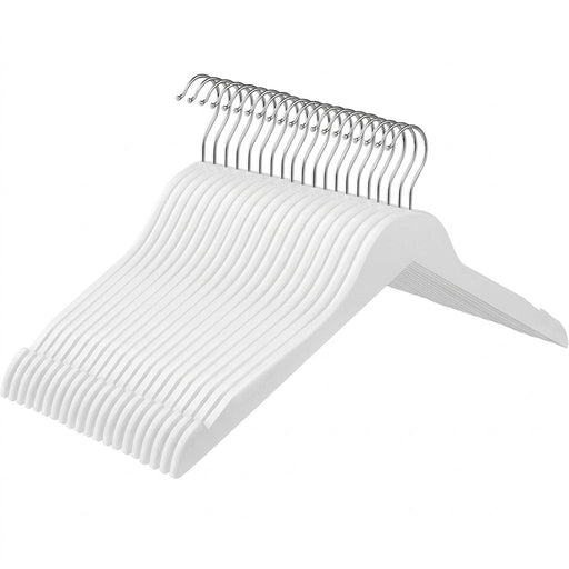 Pachet 20 Umerase Din Lemn, Alb, 44 Cm