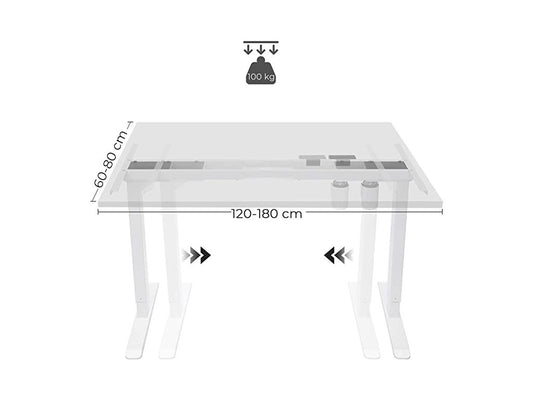 Cadru Metalic Pentru Masa De Birou, Alb, 147 Cm