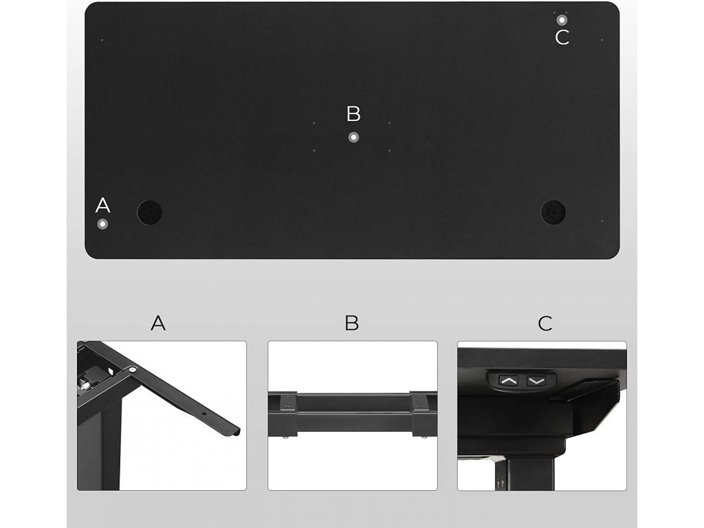Blat De Lucru Pentru Birou Electric, Negru, 70 X 140 Cm
