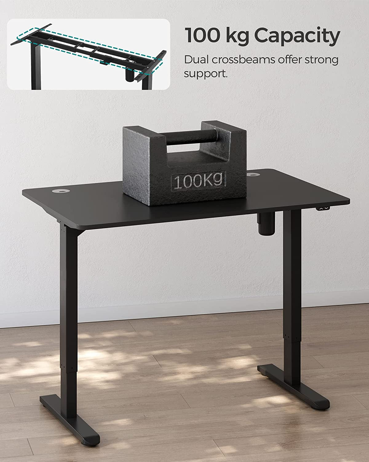 Birou Electric, Reglabil Pe Inaltime, Negru, 60 X 120 Cm