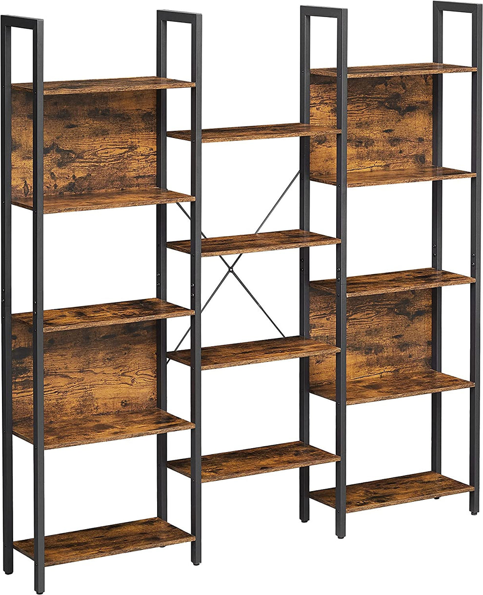 Biblioteca, Maro Rustic Si Negru, 158 Cm