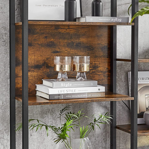 Biblioteca, Maro Rustic Si Negru, 158 Cm