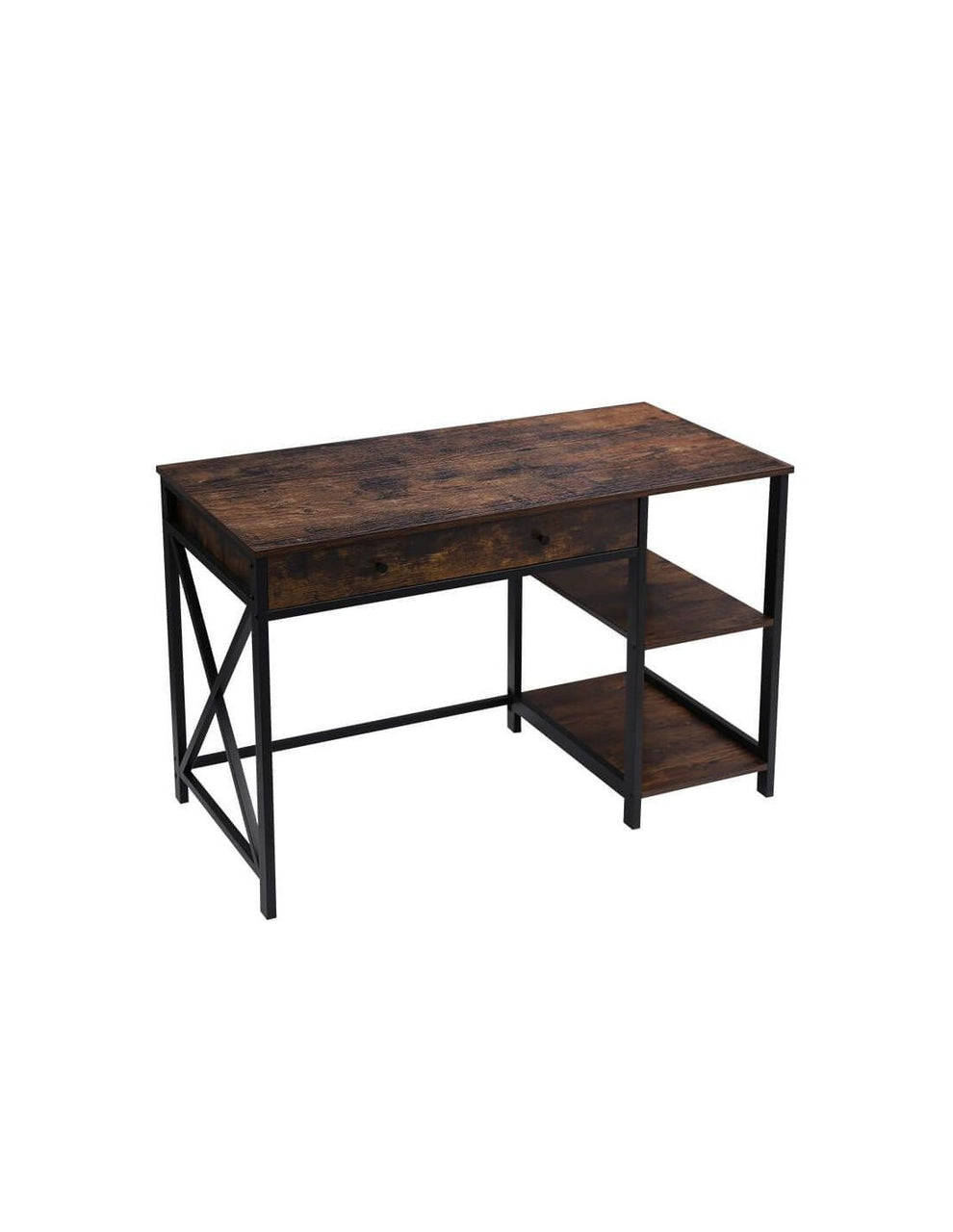 Birou Pentru Computer, Maro Rustic Si Negru, 120 X 60 Cm