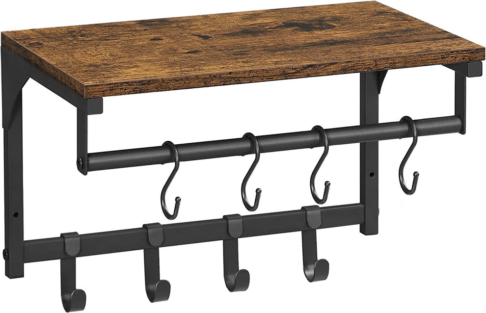Raft Suspendat Pe Perete, Vintage Maro Si Negru, 40 Cm