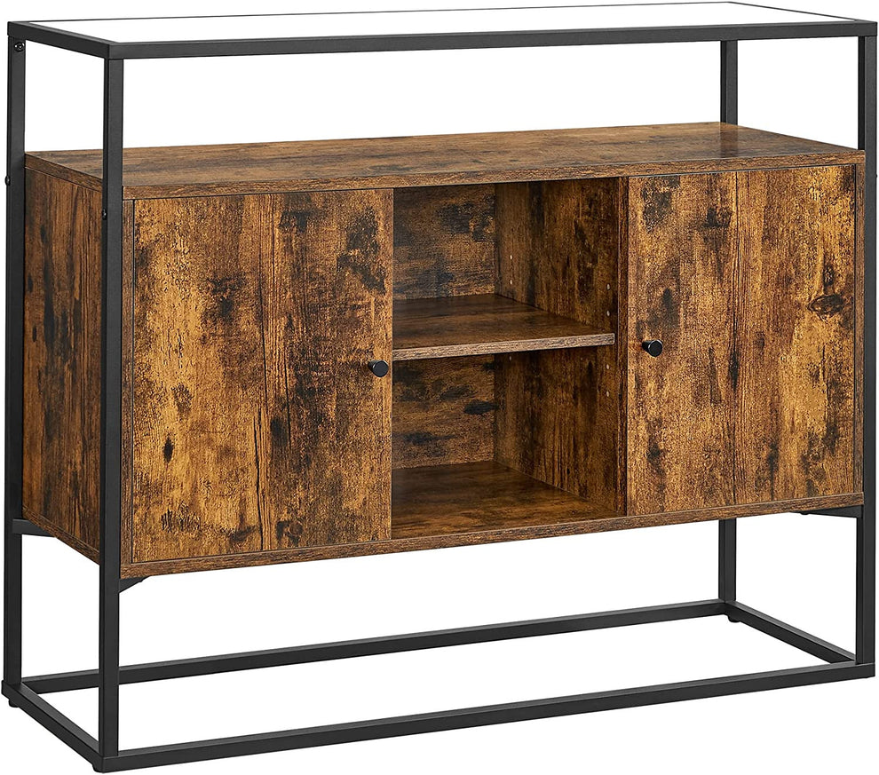 Dulap De Depozitare, Maro Rustic Si Negru, 100 Cm