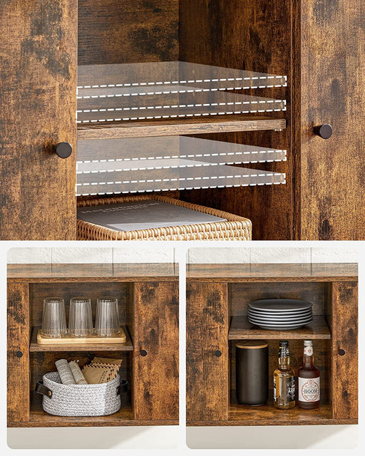 Dulap De Depozitare, Maro Rustic Si Negru, 100 Cm
