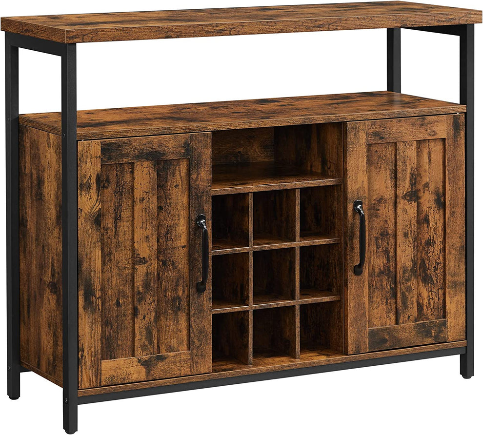 Dulap Depozitare Cu 2 Usi , Maro Rustic Si Negru, 100 Cm