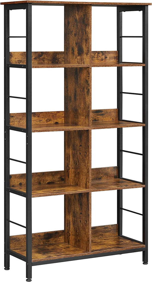 Raft Pentru Depozitare Cu 4 Etaje, Maro Rustic Si Negru, 80 Cm