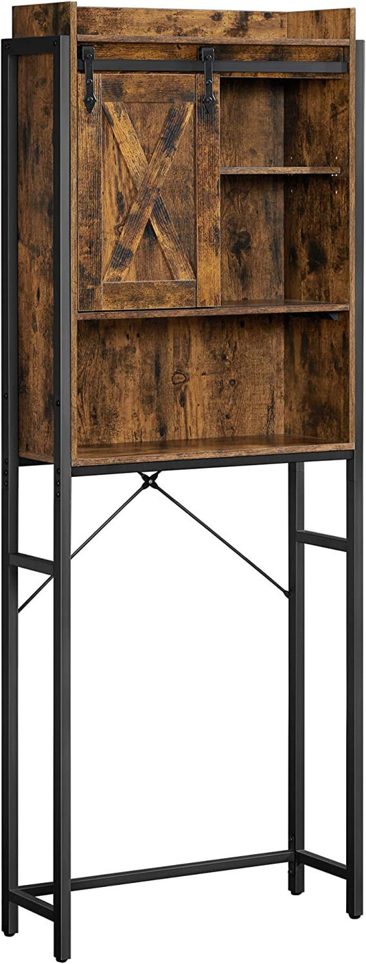 Raft De Baie Cu Dulap, Maro Vintage Si Negru, 64 Cm