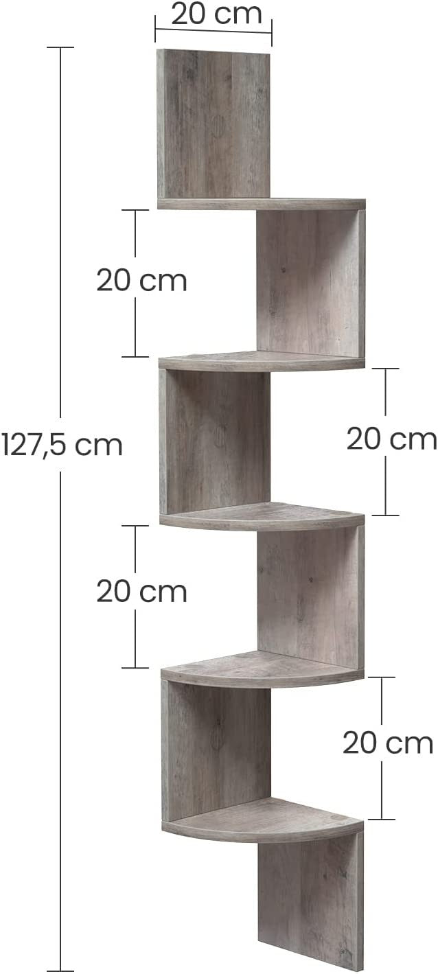 Raft De Colt Pe 5 Niveluri Cu Design In Zig-Zag, Gri