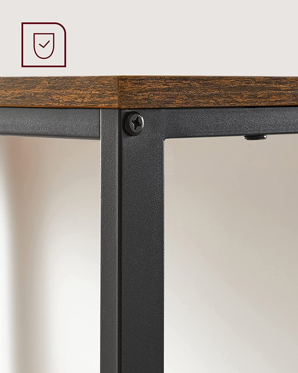 Birou Cu 2 Rafturi Pe Stanga/Dreapta, Maro Rustic Si Negru, 100 X 50 Cm