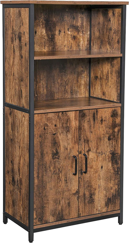 Biblioteca Cu 2 Compartimente Deschise, Vintage Maro Si Negru, 60 Cm