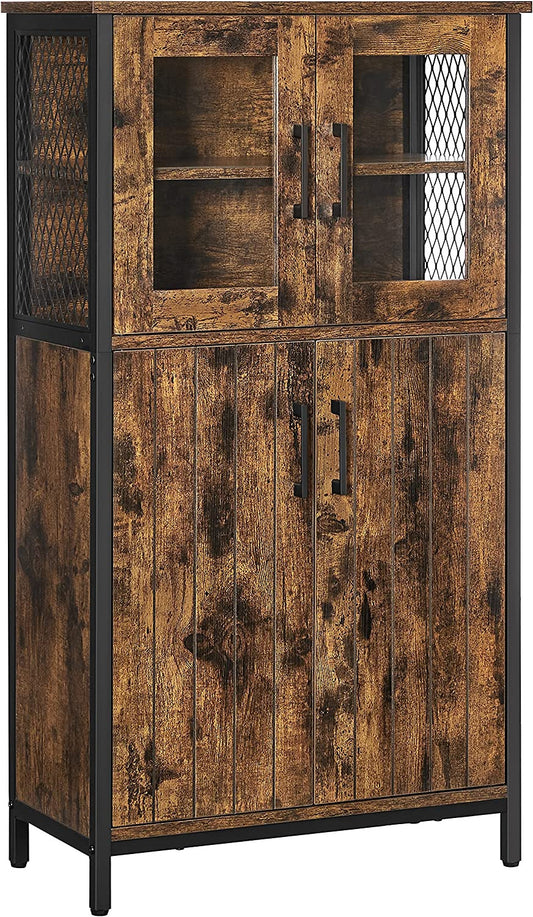 Dulap De Depozitare, Multifunctional, Maro Rustic Si Negru, 60 Cm