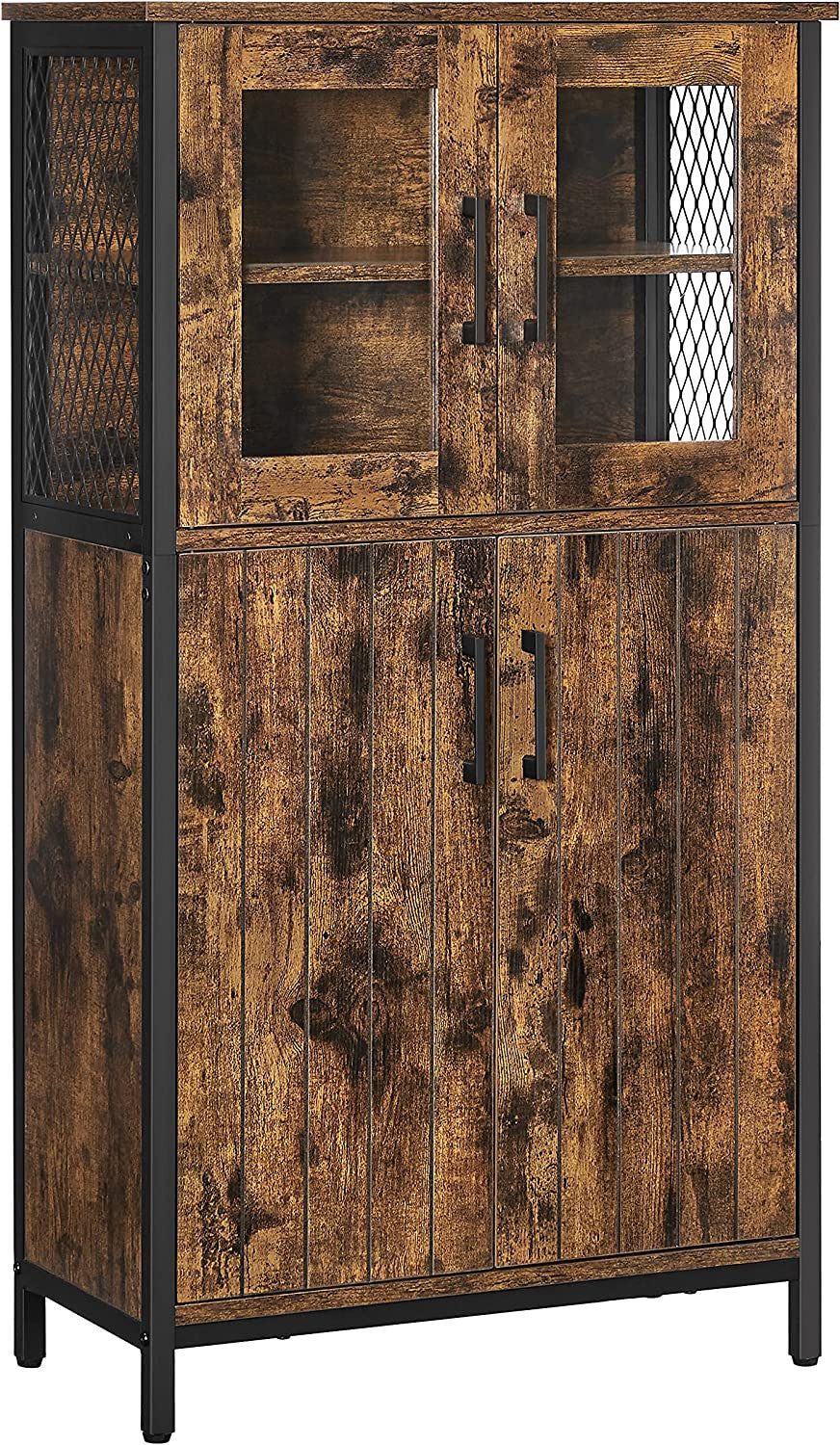Dulap De Depozitare, Multifunctional, Maro Rustic Si Negru, 60 Cm