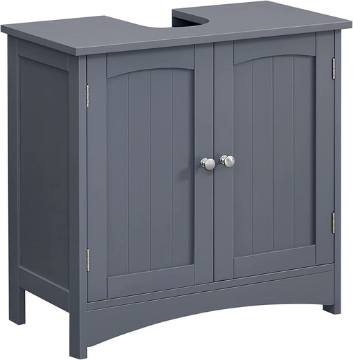 Dulap De Depozitare Pentru Baie Cu 2 Usi, Polita Reglabila, Gri Rustic, 60 Cm