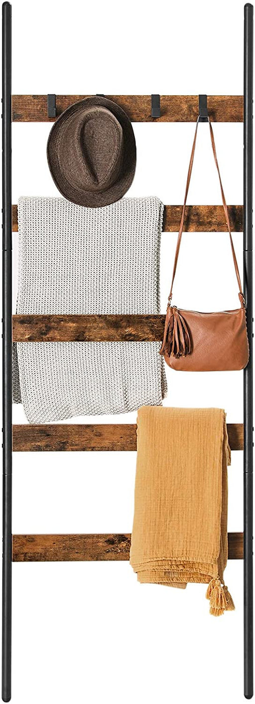 Scara Cu 5 Niveluri, Maro Rustic Si Negru, 65 X 178 Cm
