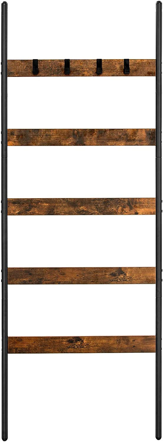Scara Cu 5 Niveluri, Maro Rustic Si Negru, 65 X 178 Cm