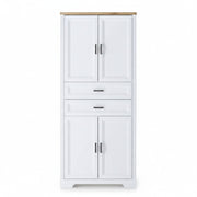 Etajera Jasmin 4 Usi si 2 Sertare, Alb Natur, 86 Cm