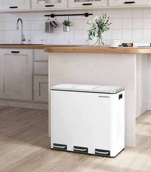 Sistem De Separare A Deseurilor, Inchidere Soft, Cu Pedale, Alb, 61 Cm