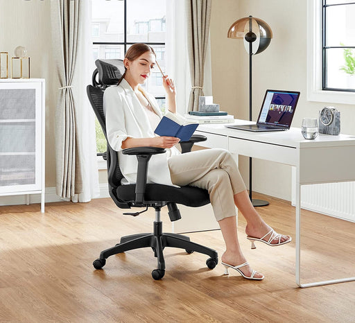 Scaun De Birou Ergonomic Din Plasa, Negru
