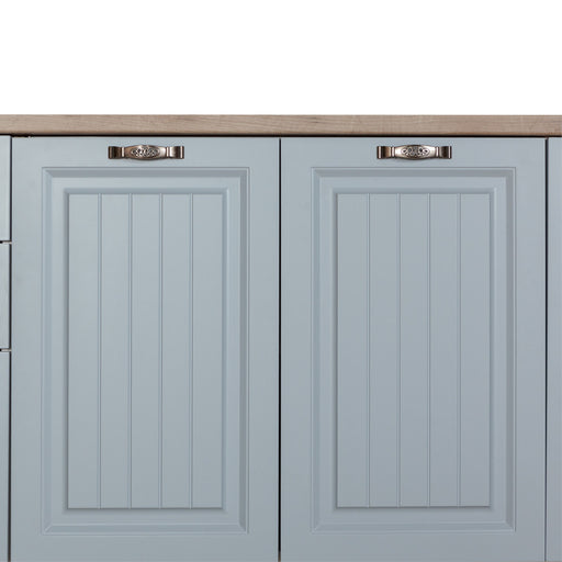 Bucatarie Malta Albastru Si Natur, Front Mdf Vopsit, 287 X 220 X 60 Cm