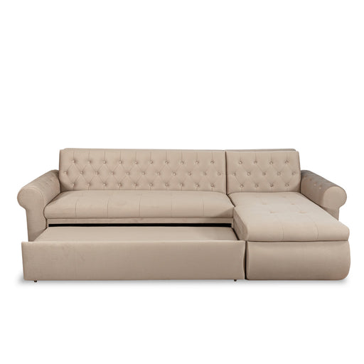 Coltar Extensibil Dreapta Andreas, 5 Locuri, Crem, 299 Cm
