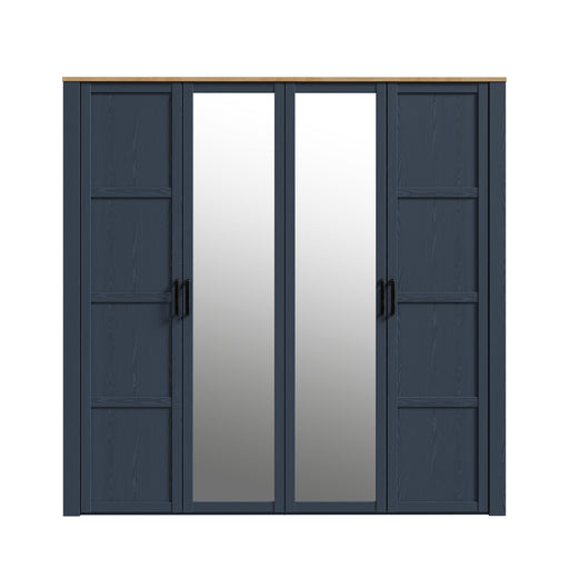 Dulap Boho Cu 4 Usi, Stejar Riviera Si Stejar Bleumarin, 215.9 Cm